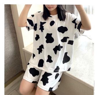 Set Bộ Bò Sữa From Rộng Unisex - Lapi VN, Đồ Bộ Mặc Nhà Tay Lỡ Freesize, Nam Nữ Đều Mặc Được k18