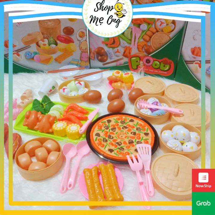 (Có Pizza) Đồ Chơi Món Ăn 82 Chi Tiết- Bộ Nấu Ăn Nhiều Mẫu Mã Đáng Yêu - An toàn cho bé