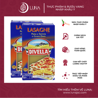 Mì Ý Lasagna DIVELLA hộp 500g [Mỳ Ý Pasta Chính Hãng]