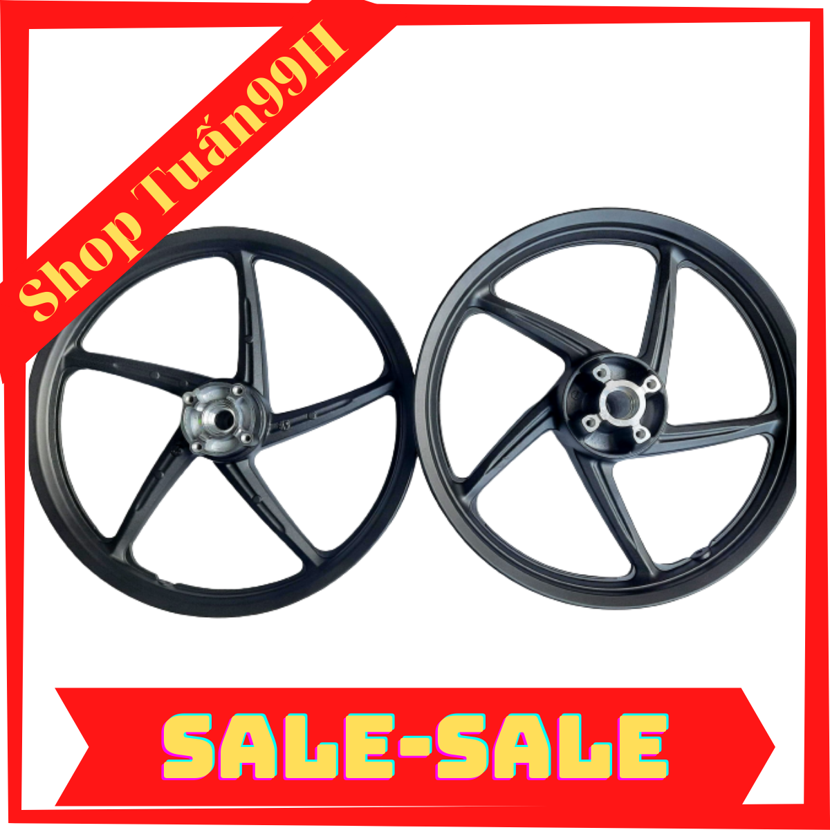 Mâm 5 cây 2 đĩa dành chế xe lên đĩa trước và sau cho Honda