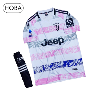 Bộ quần áo bóng đá đồ đá banh CLB Juve Juventus trắng hồng thun lạnh cao cấp
