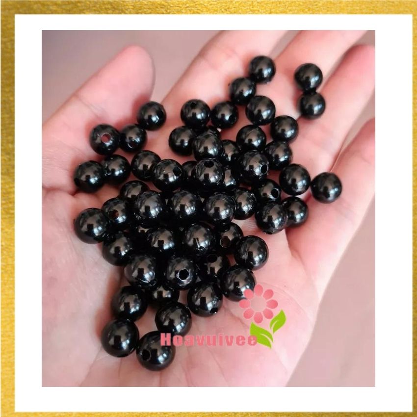 [Freeship] Hạt cườm nhựa (hạt bẹt) giả ngọc trai 8mm màu nhựa Acrylic - Hoavuivee