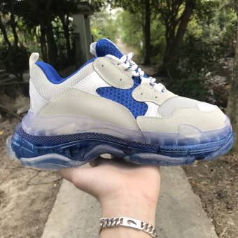 GIÀY THỂ THAO SNEAKER BA LEN ĐẾ KHÍ TRẮNG XANH