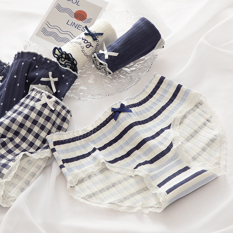 Quần Chíp Nữ, Quan lot nu cotton đẹp, Cute, quan chip caro nơ, quan xip nư freesize