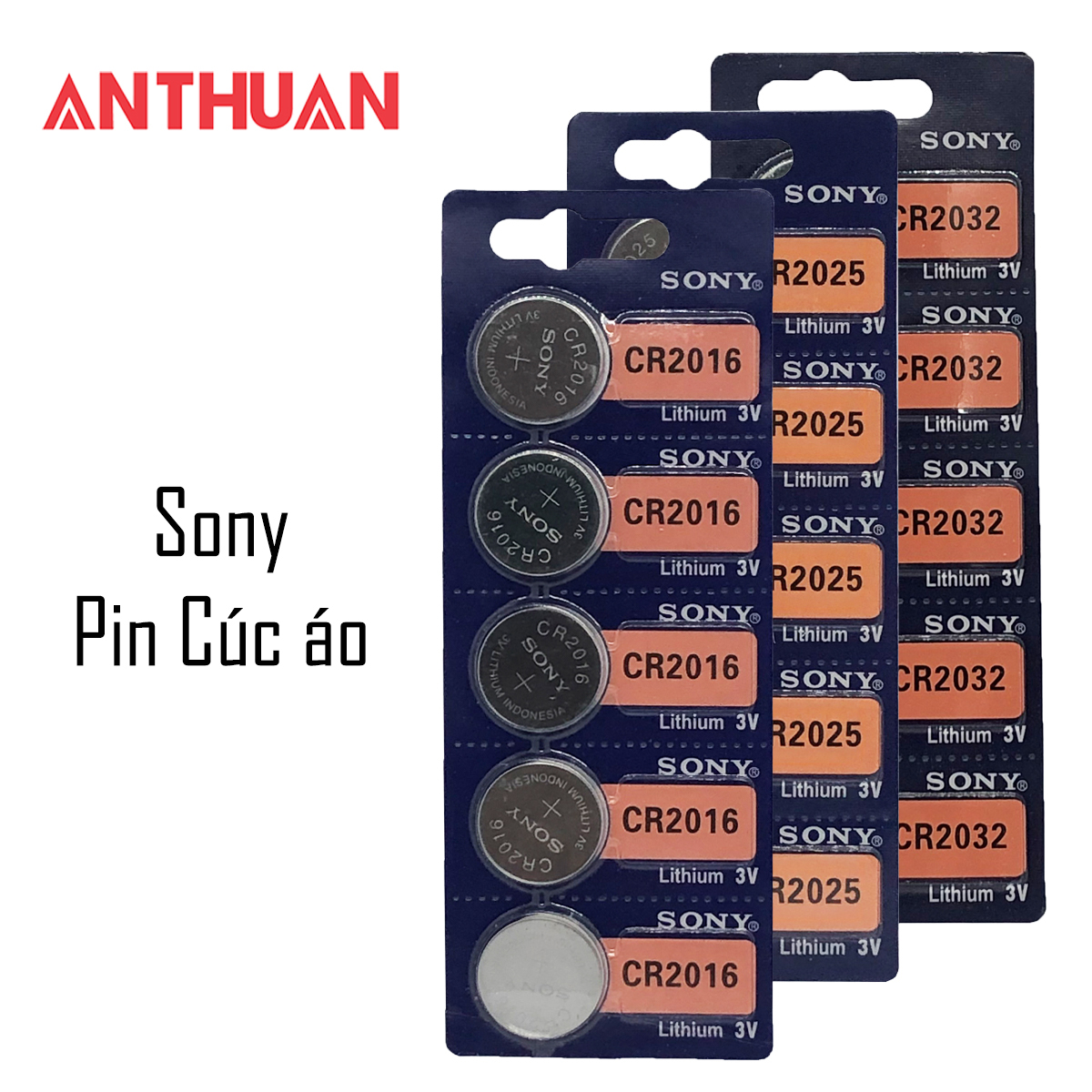 Pin cúc áo sony lithium 3v cr2016, cr2025, cr2032