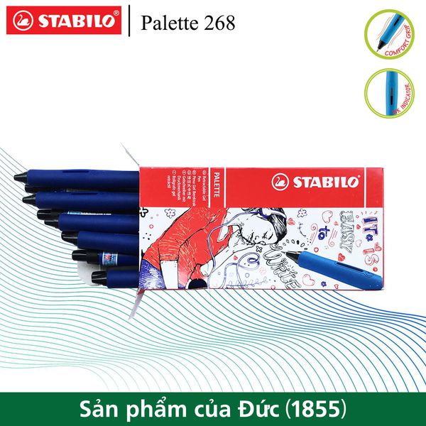 Combo hộp 10 bút bi gel stabilo palette 268f 0.7mm