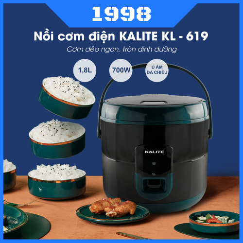 Nồi cơm điện kalite kl-619 đa chức năng, nấu ăn đa dạng, thiết kế sang trọng, độc đáo, dễ dàng vệ sinh