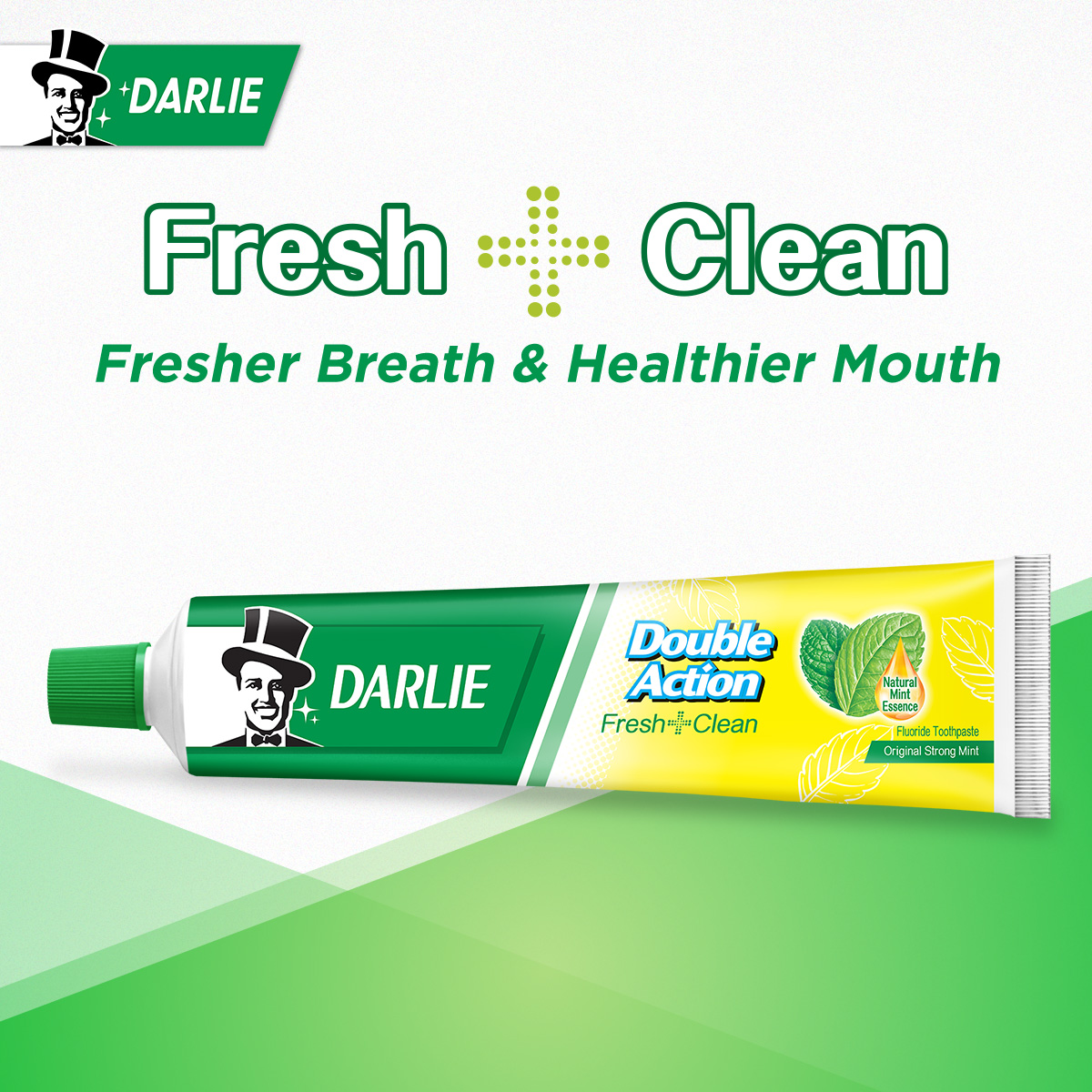 Darlie Double Action Fresh + Clean Toothpaste Original Strong Mint 50g