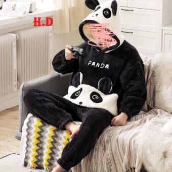 Bộ lông cừu gấu trúc Pana nam nữ lông 2 mặt mền mịn dầy dặn siêu ấm áp cho mùa đông đại hàn