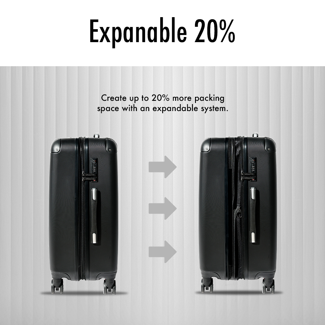 Spinner UrbanLite VERTEZ 2in1 (20"+24") a 360° a 8 ruote | TSA Lock I espandibile | Valigetta rigida con protezione angolare - ULH 22915