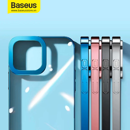 Ốp lưng trong suốt viền màu Baseus Glitter Case dùng cho iPhone 13 Pro Max