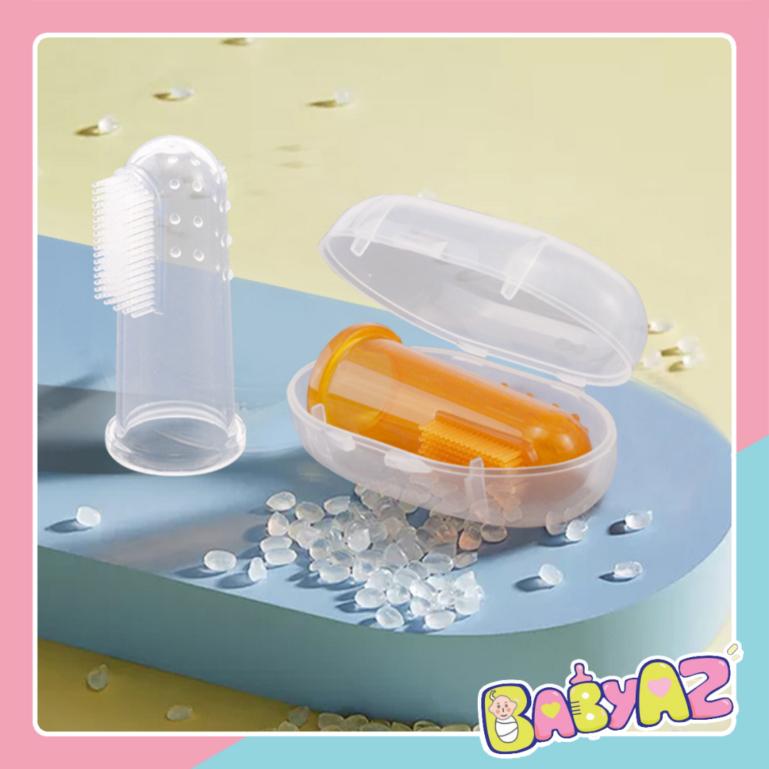 Rơ lưỡi cho bé sơ sinh, bàn chải đánh răng silicon, gạc tưa lưỡi vệ sinh răng miệng an toàn cho trẻ BabyAZ.