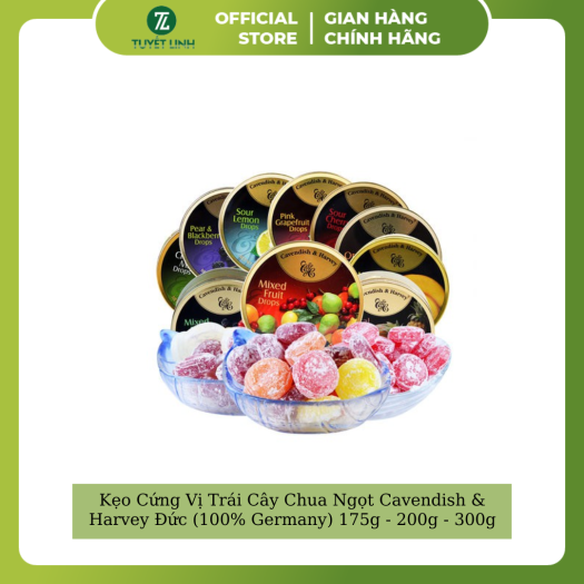 Kẹo Cứng Vị Trái Cây Chua Ngọt Cavendish & Harvey Đức (100% Germany) 175g - 200g - 300g