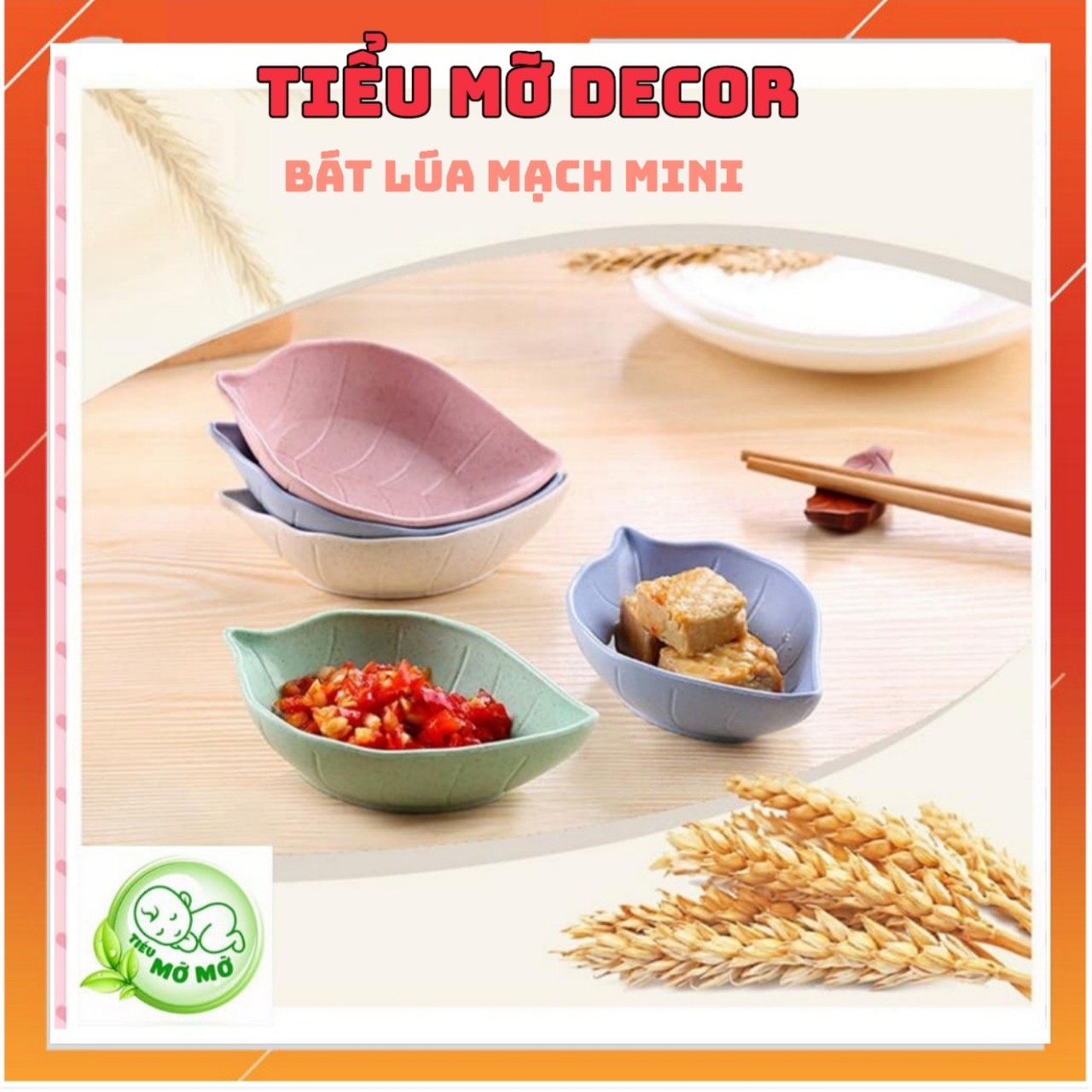 Bát ăn dặm lúa mạch kiểu Nhật mini hình hoa lá xinh xắn dễ thương