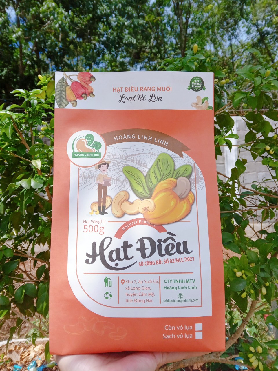  Túi giấy 500g Hạt điều bể vỡ lớn  bể đôi bể ba  Hoàng Linh Linh thơm ngon giòn béo rang mới hàng ngày 