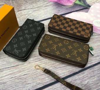 Ví Da LV Unisex,Bóp Da LV Dài Cầm Tay Nam,Nữ Cao Cấp ,Chất Liệu Da Vân