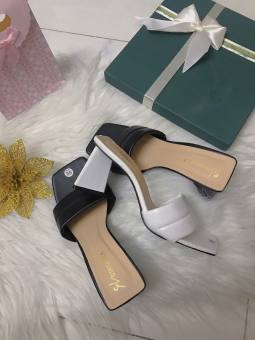 Dép cao gót nữ da mềm 7 phân đế tam giác da mềm kiểu dáng cực xinh