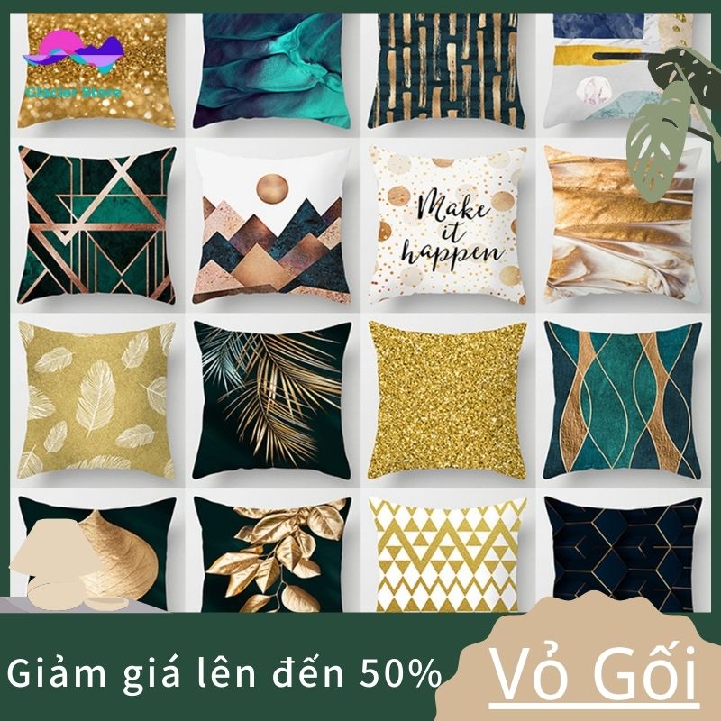 Vỏ gối sofa vuông họa tiết màu phong cách hình học hiện đại vỏ gối 45x45cmgiao hàng nhanh✨