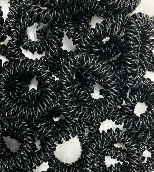 Combo 5 Dây buộc tóc nhựa xoắn lò xo co giãn màu đen