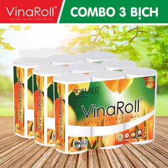 Giấy vệ sinh Premier Vinaroll không lõi - Combo lốc 3