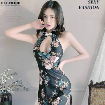 ELF TRIBE Sườn Xám Gợi Cảm Ngoại Cỡ Đồ Ngủ Nóng Bỏng Đồng Phục Váy Ngủ Quyến Rũ Tán Tỉnh Quyến Rũ