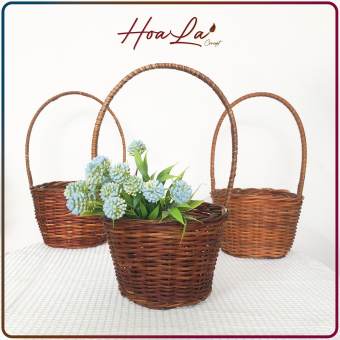 Giỏ Mây Tre Đan Cắm Hoa Tươi, Hoa Sáp, Hoa Giả, Trang Trí Nhà Cửa Làm Quà Tặng