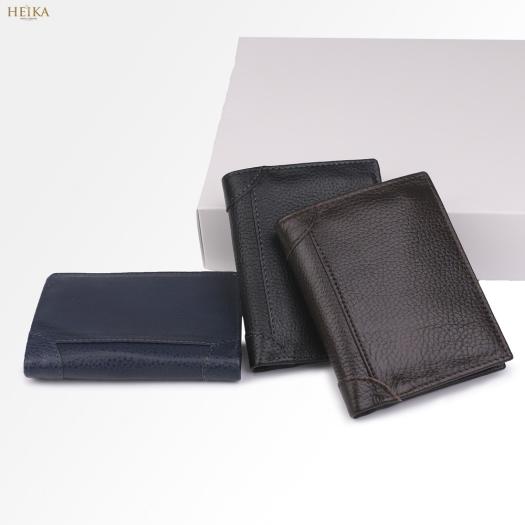 Ví Nam / Bóp Nam  Ví Da Nam / Bóp Da Nam Giá Tận Xưởng Có 3 Ngăn Lớn 1 Khóa Kéo 7 Ngăn Nhỏ Bỏ Vừa Tất Cả Các Loại Giấy Tờ, Bảo hành 24 tháng, thương hiệu Heika