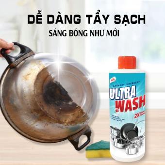 Dung Dịch Tẩy Rửa Đa Năng ULTRA WASH Tẩy rửa Các Vết Ố Vàng, Gỉ Sét, Xoong, Nồi, Chảo, Bếp Gas - Nước Tẩy Rửa Đa Năng Ultra Wash Tẩy Rửa Xoong, Nồi, Chảo....(Tặng Khăn Lau)