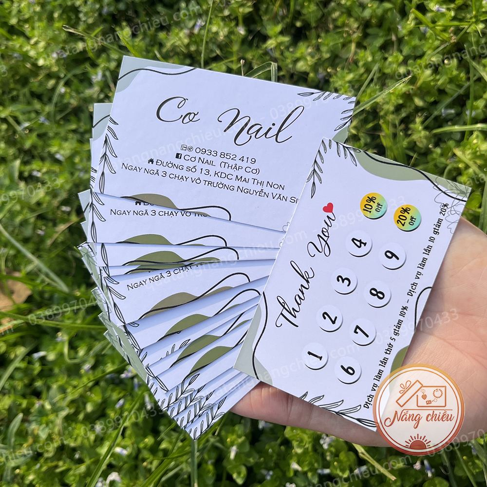 In Card visit cho ngành spa, ngành làm đẹp, tiệm nail, thẩm mỹ viện, Name card , thẻ tích điểm in th