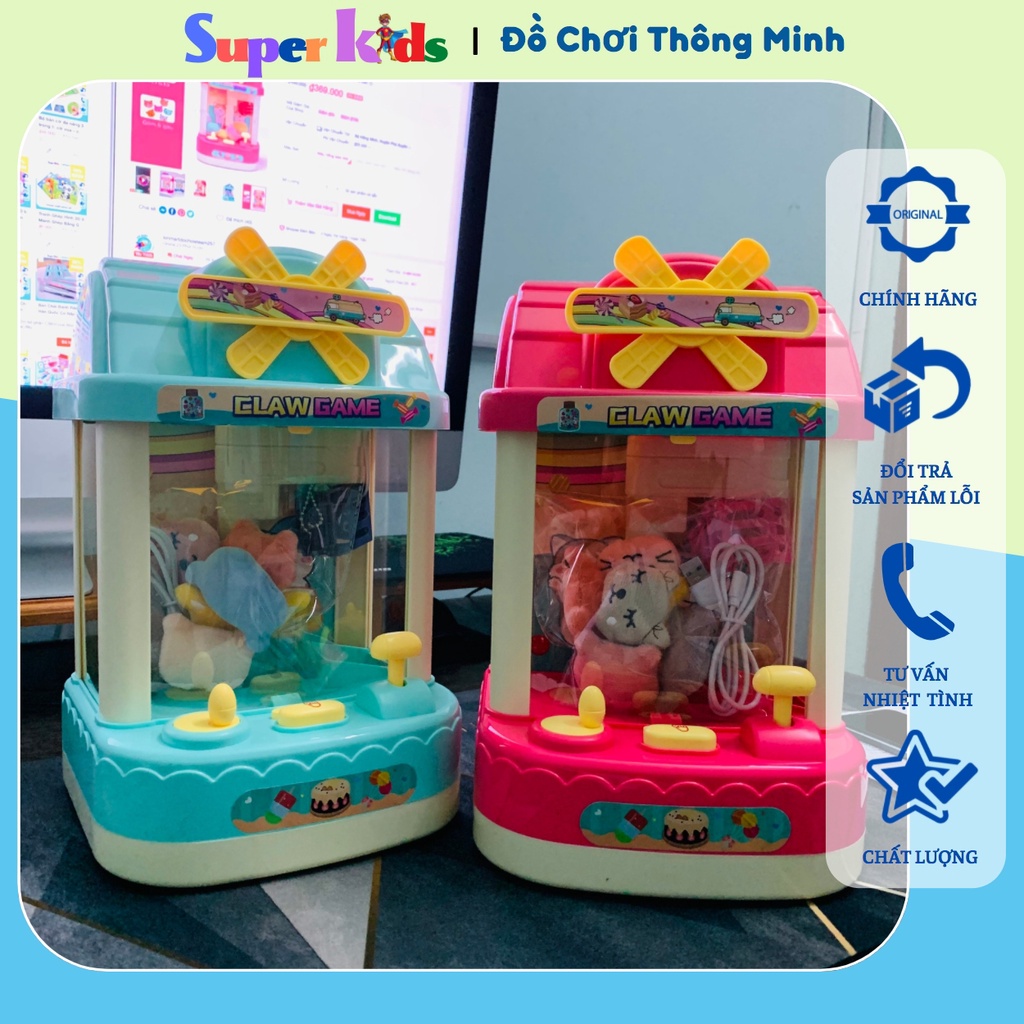 Máy gắp thú mini kèm thú bông đồ chơi cho bé
