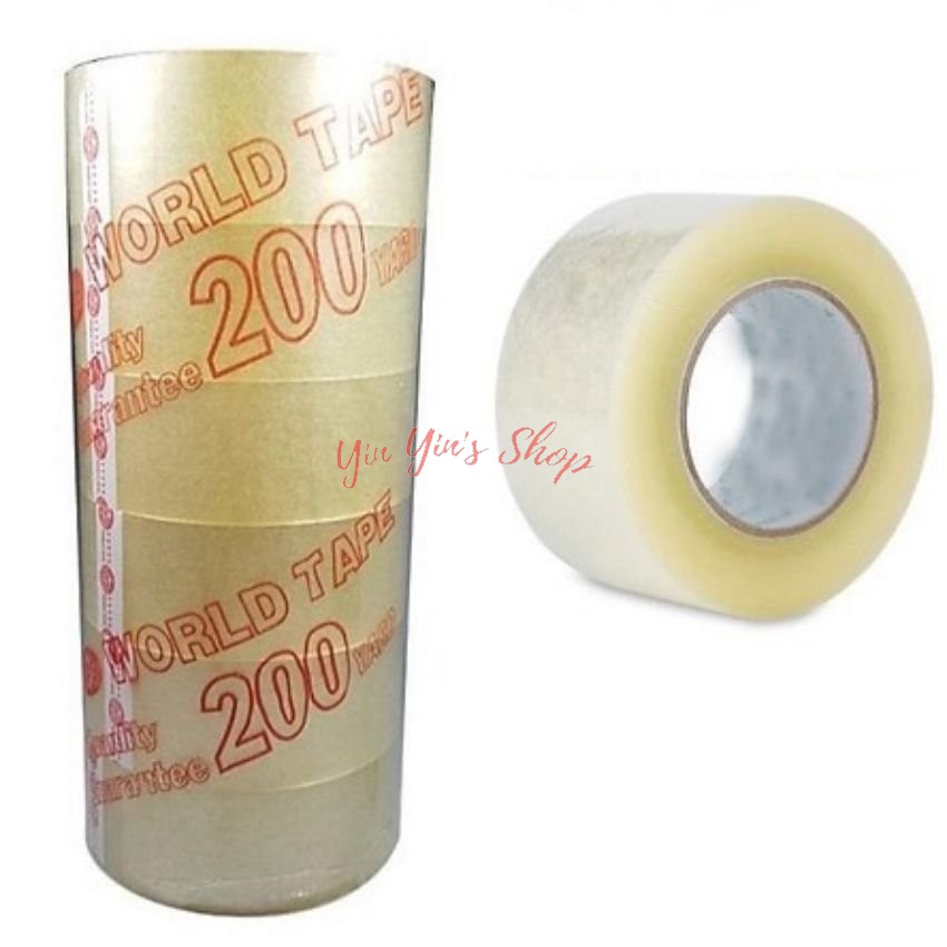 1 cây 6 cuộn băng keo trong 200yds rộng 4.8cm