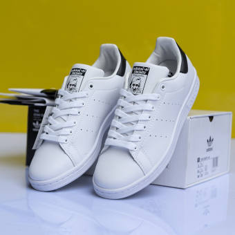 Giày Sneaker ông già smith màu trắng gót đen ( Full box+ phụ kiện)