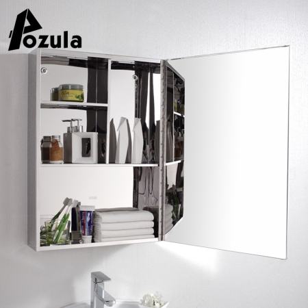 Pozula Small Stainless Steel Bathroom Mirror Cabinet