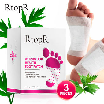 RtopR 3PCS Hộp miếng dán chân chiết xuất cây ngải cứu giúp giải độc cơ thể cải thiện giấc ngủ và giảm béo- INTL