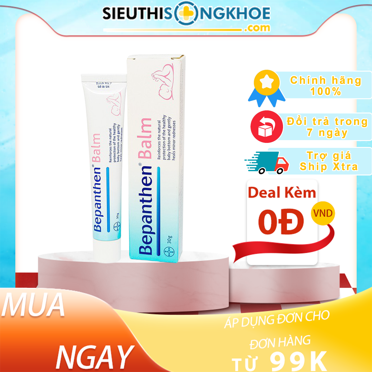 Bepanthen balm - tuýp 30g - dưỡng da, chống hăm cho bé