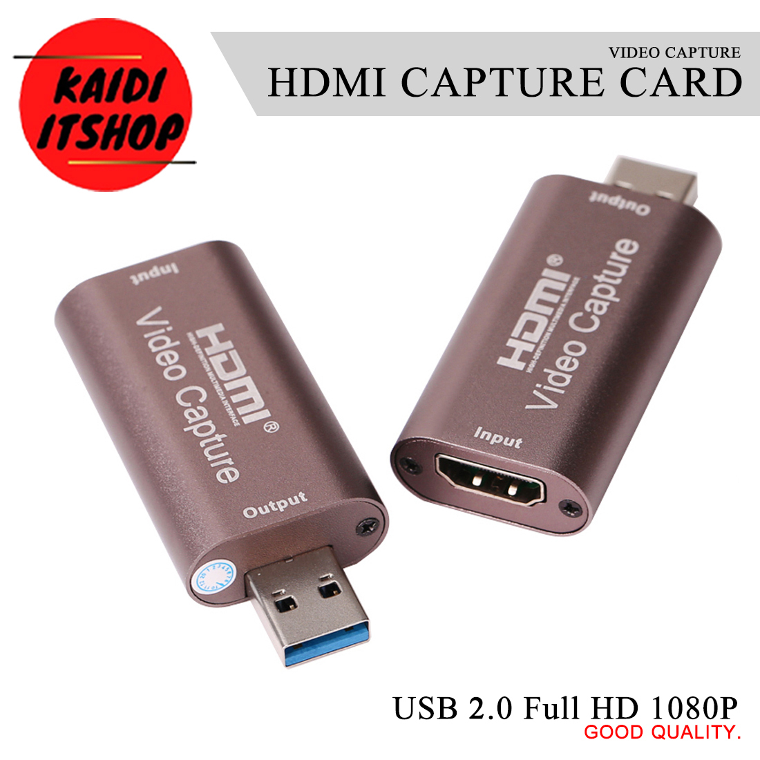 ภาพอธิบายเพิ่มเติมของ HDM i Video Capture Card USB 2.0 แคปเจอร์การ์ด รองรับภาพ Full HD 1080P (Color: Rose Gold)
