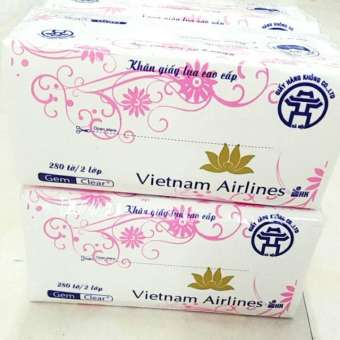 GIẤY 1 THÙNG 40 GÓI GIẤY RÚT 300 TỜ 3 LỚP VIETNAM AIRLINE SIÊU DAI MỀM MỊN - Giấy rút trắng hàng loại 1