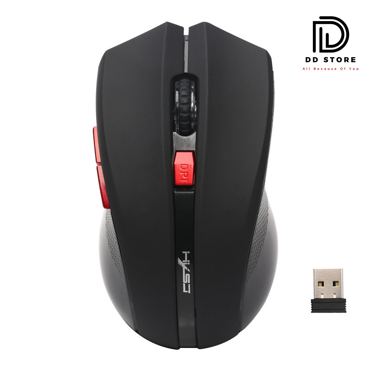 Chuột không dây chính hãng HXSJ X50 Cổng USB Wireless 2.4GHz sử dụng cho máy tính, laptop, Macbook kiểu dáng mạnh mẽ, tương đương chuột không dây gaming