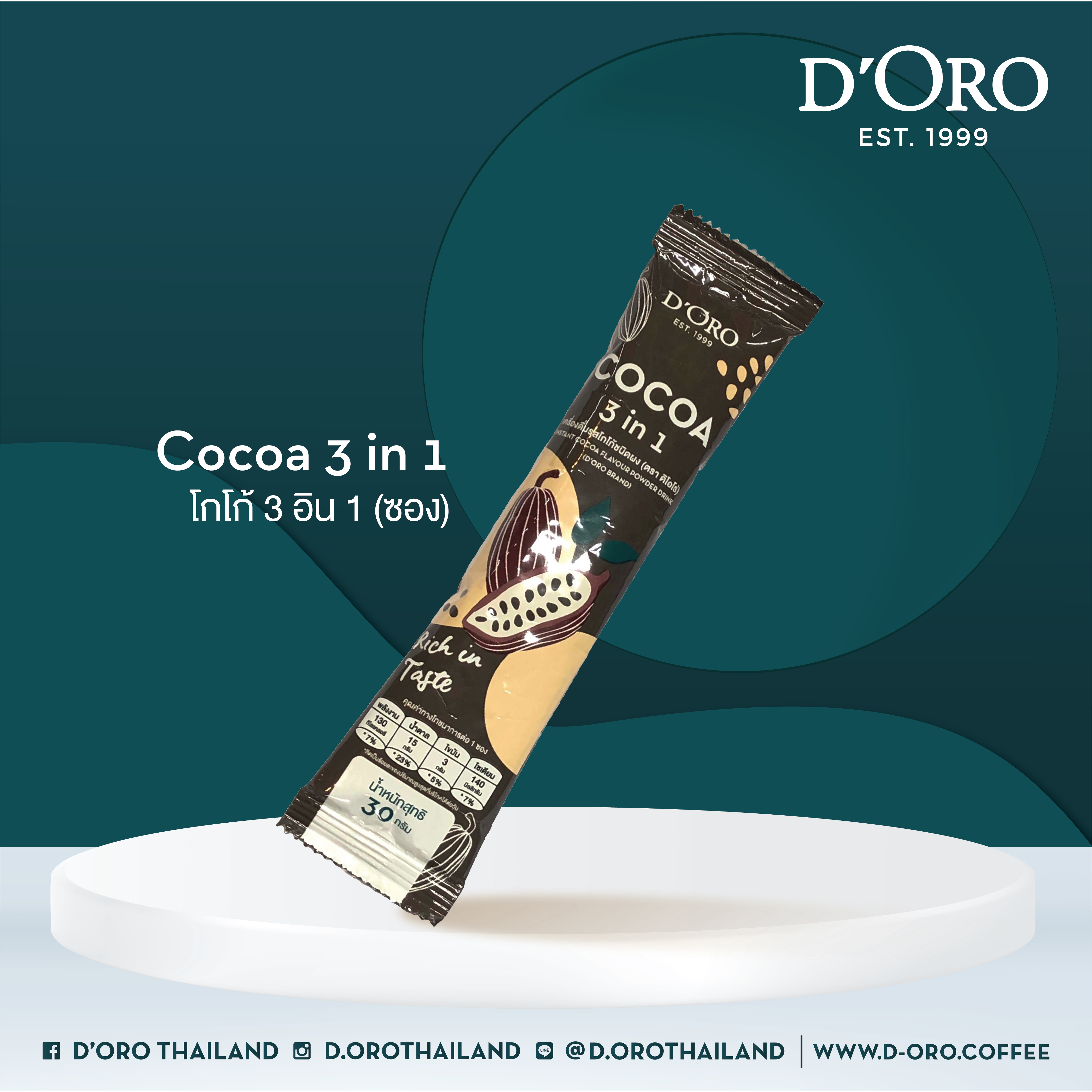 ดิโอโร่ E-Voucher โกโก้ 3 อิน 1 ซอง ราคา 18 บาท*ส่งฟรี