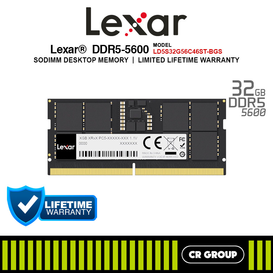 Lexar UDIMM DDR5 5600MT/s CL46 Desktop RAM - 16GB (Limited