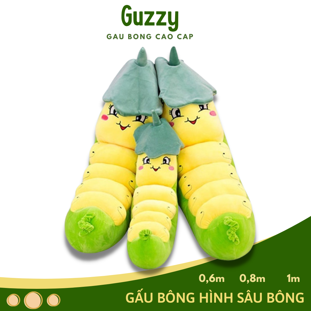 Gấu bông hình sâu đậu, Quà tặng gấu bông hình con sâu, Bông mềm mịn cao cấp