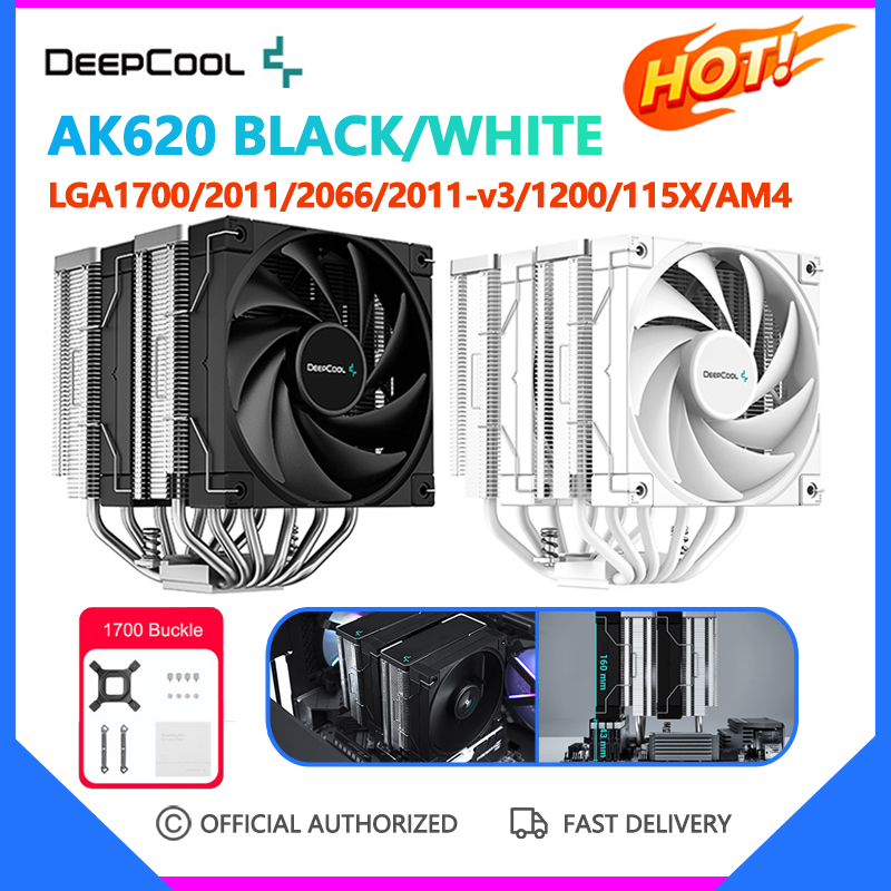 Deepcool bộ tản nhiệt ak620 6 ống tản nhiệt cpu quạt tản nhiệt hai tháp cho intel thế hệ thứ 12 lga1700 2011 115x 1200 am4