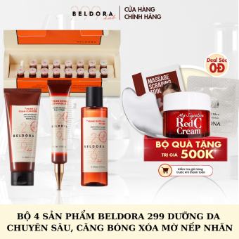 BỘ 4 SẢN PHẨM BELDORA 299 DƯỠNG DA CHUYÊN SÂU, CĂNG BÓNG XÓA MỜ NẾP NHĂN
