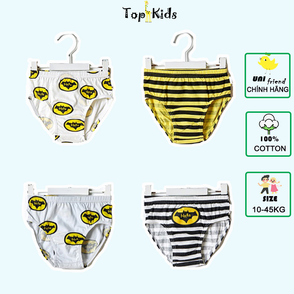 Set 4 quần chip batman cho bé trai , Unifriend Hàn Quốc - 100% Cotton _ Topkid, quần chip bé trai, quần lót bé trai
