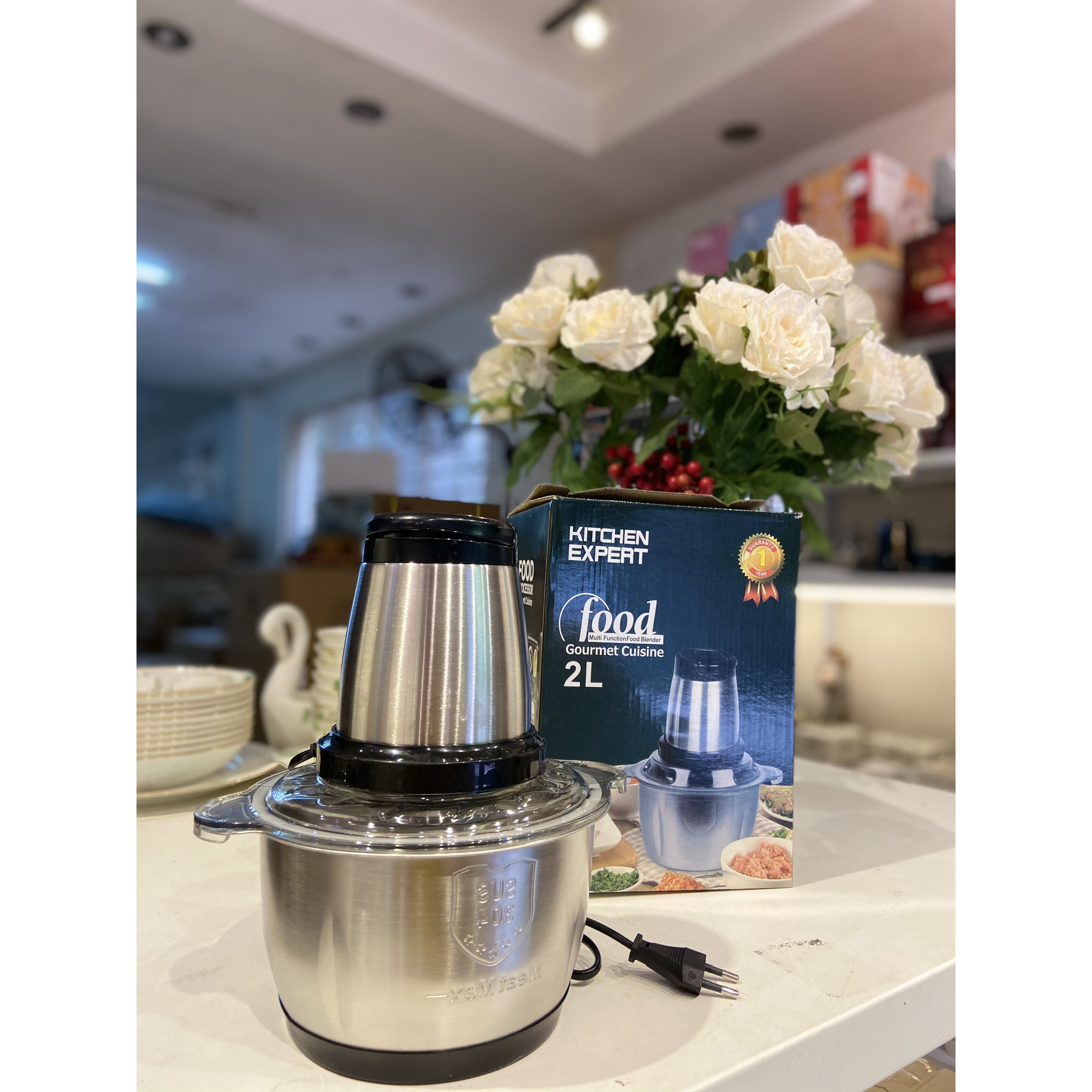 Máy xay thịt cối inox