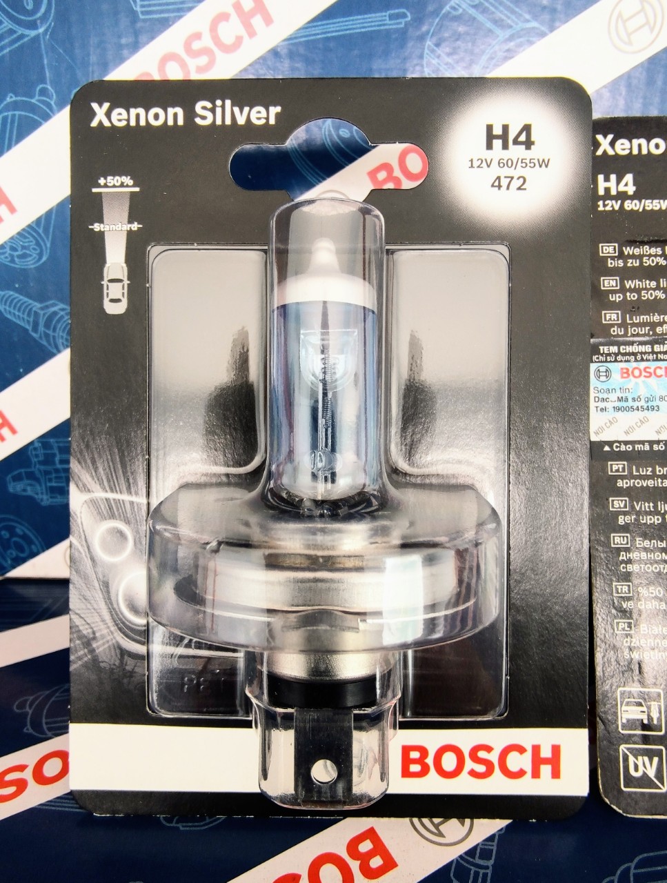 Bóng Đèn Xenon Bosch. H4 12V 60/55W Xenon Silver (Vỉ 1 Bóng)