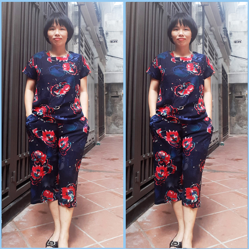 Bộ lanh trung niên cho mẹ - Bộ mặc nhà trung niên cho người lớn tuổi