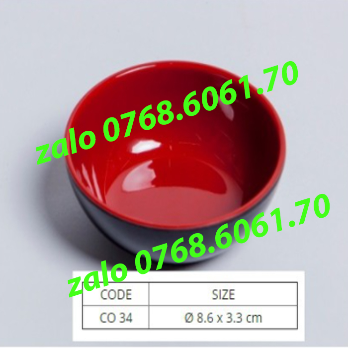 Chén chấm nhựa tròn nhựa màu đen đỏ CN-1