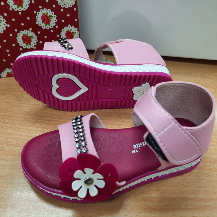 ✨READY STOCK✨ Kasut Kiri Kanan Girl Sandals Kids Baby Fashion Sandal Non-Slip Casual Pu Beach Sandal Design D