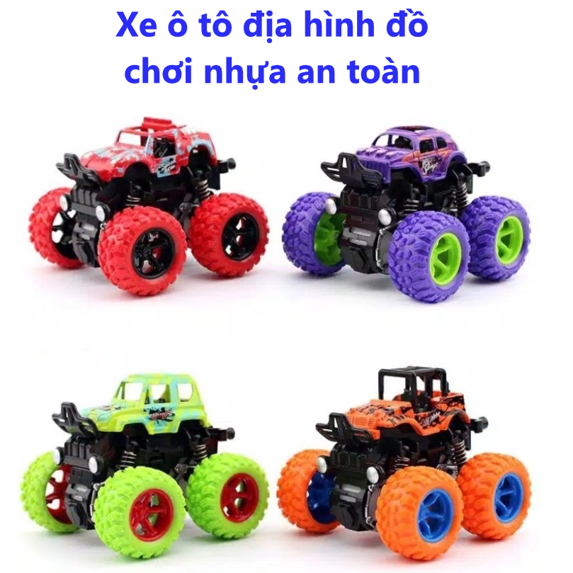 Xe ô tô địa hình đồ chơi quán tính bánh đà cho bé chất liệu nhựa an toàn